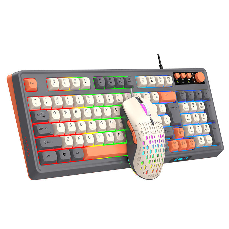 RGB Wired Gaming Keyboard and Mouse Set – 98-Key USB, RGB Backlight