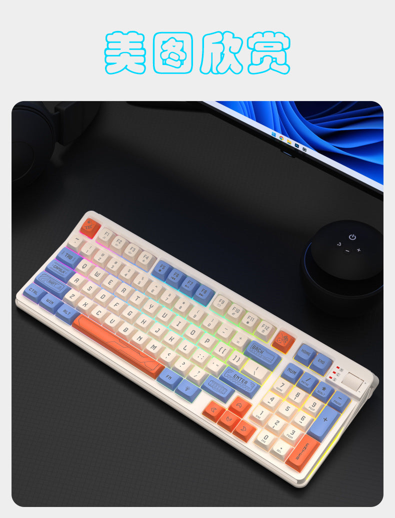 RGB Wired Gaming Keyboard with Wrist Rest – 98 Keys, Water-Resistant, USB