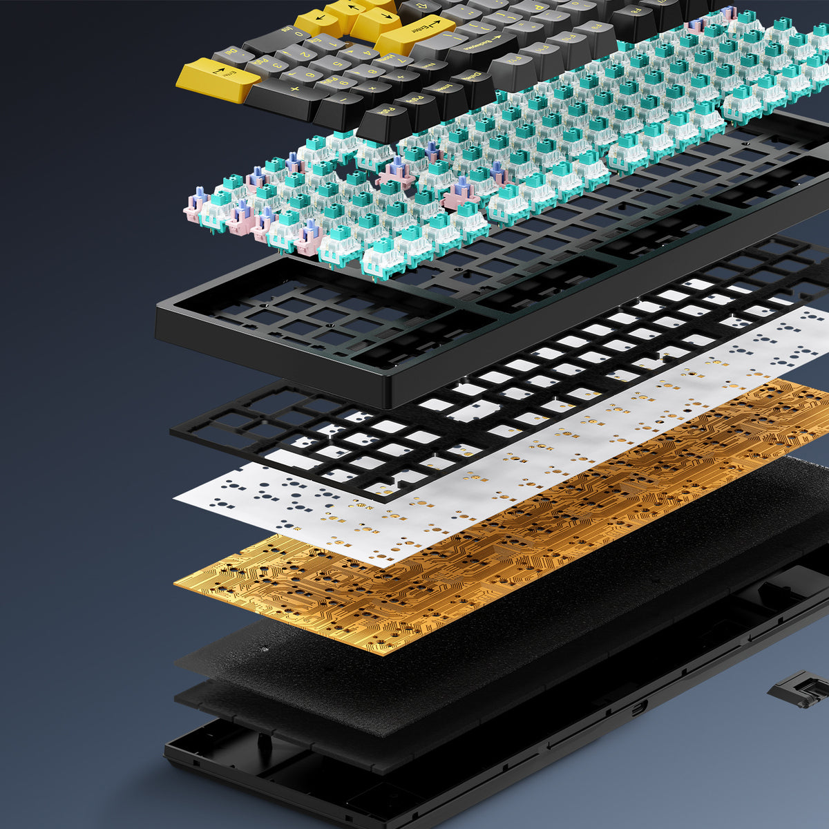 Wireless Mechanical Keyboard – 98 Keys, RGB, Bluetooth & 2.4GHz, Hot-Swap USB-C