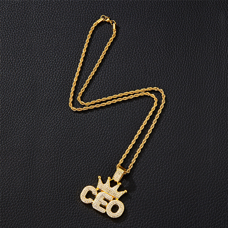 Crown CEO Full Diamond Hip-Hop Pendant