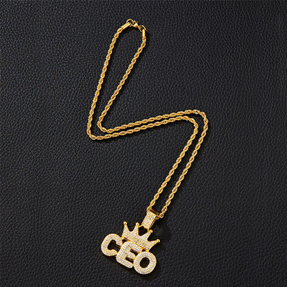 Crown CEO Full Diamond Hip-Hop Pendant