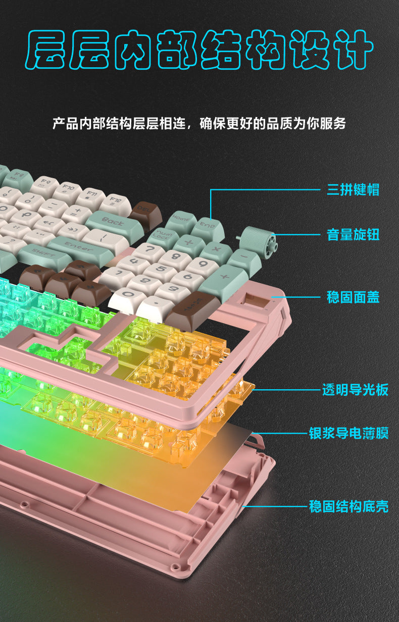 RGB Wired Gaming Keyboard with Wrist Rest – 98 Keys, Water-Resistant, USB