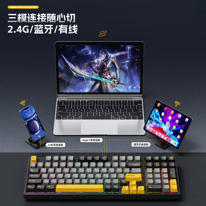 Wireless Mechanical Keyboard – 98 Keys, RGB, Bluetooth & 2.4GHz, Hot-Swap USB-C