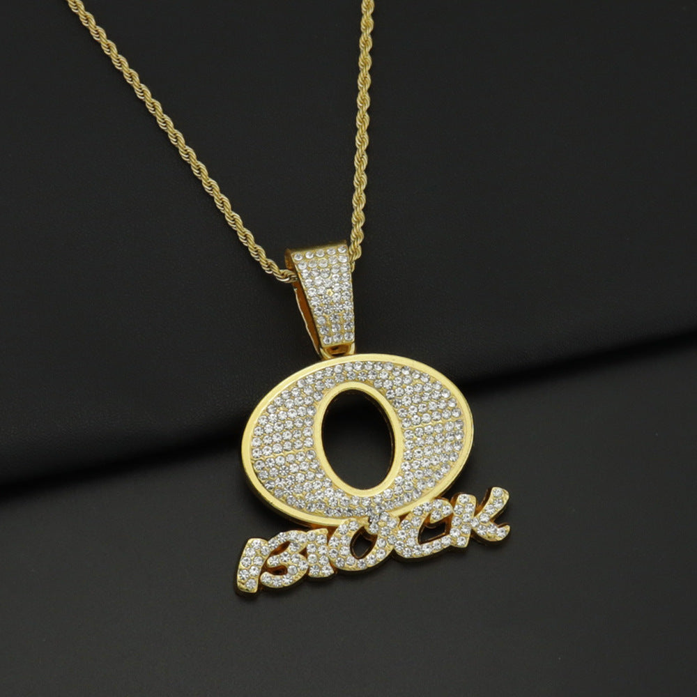 OBLOCK Diamond Letter Pendant Necklace