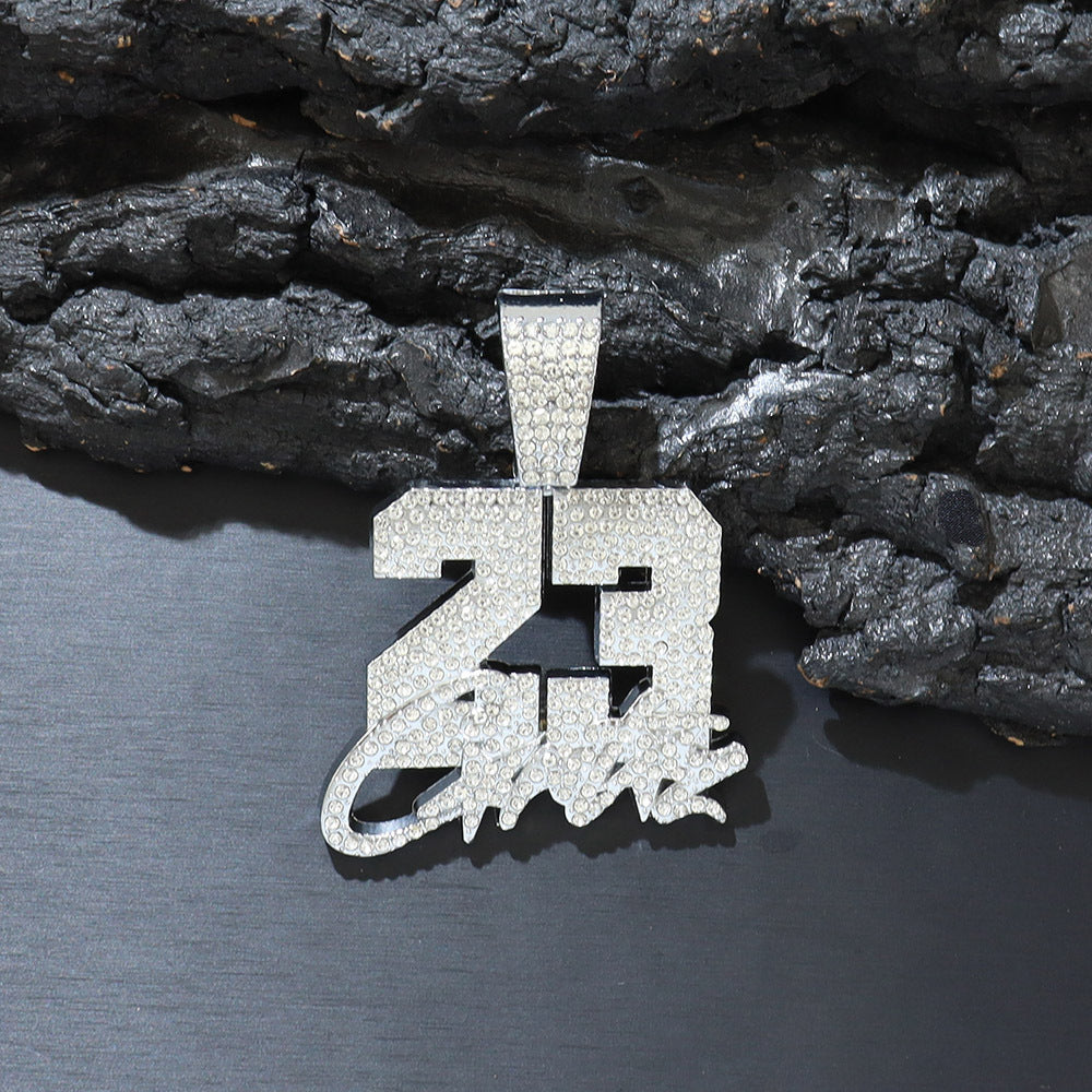Hip-Hop No.23 Full Diamond Pendant Necklace