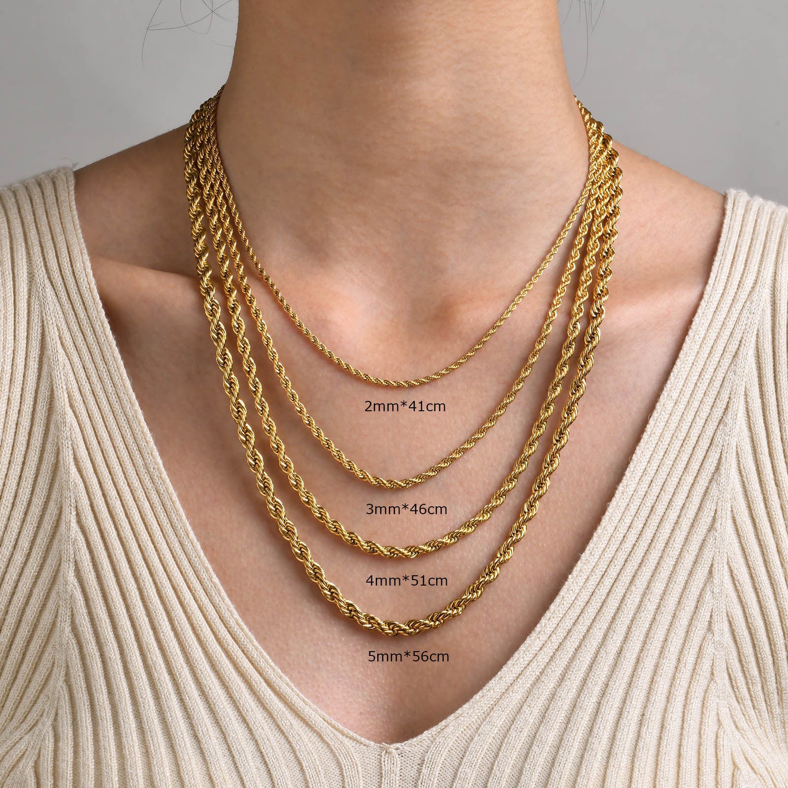 Titanium Steel Twist Chain Necklace