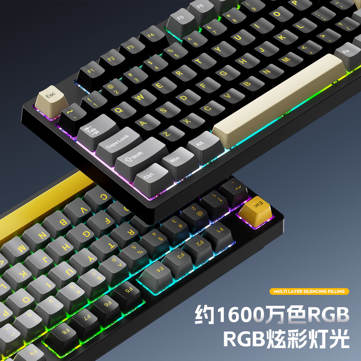 Wireless Mechanical Keyboard – 98 Keys, RGB, Bluetooth & 2.4GHz, Hot-Swap USB-C