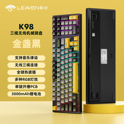 Wireless Mechanical Keyboard – 98 Keys, RGB, Bluetooth & 2.4GHz, Hot-Swap USB-C