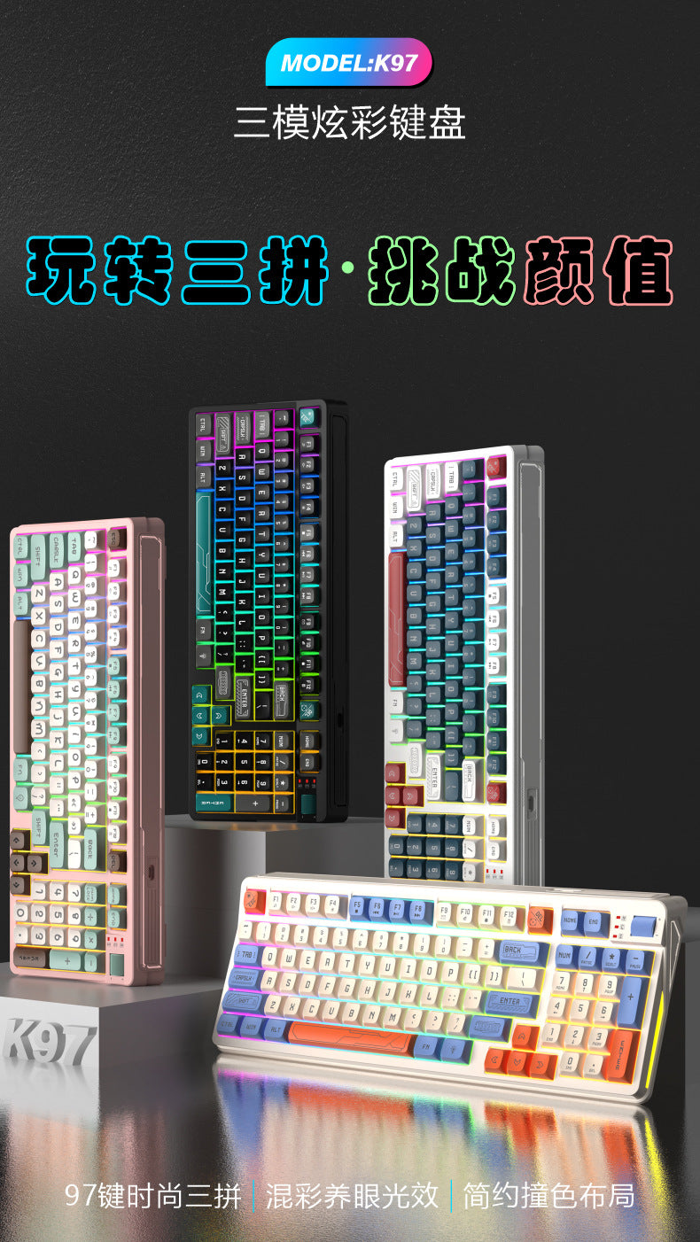 RGB Wired Gaming Keyboard with Wrist Rest – 98 Keys, Water-Resistant, USB