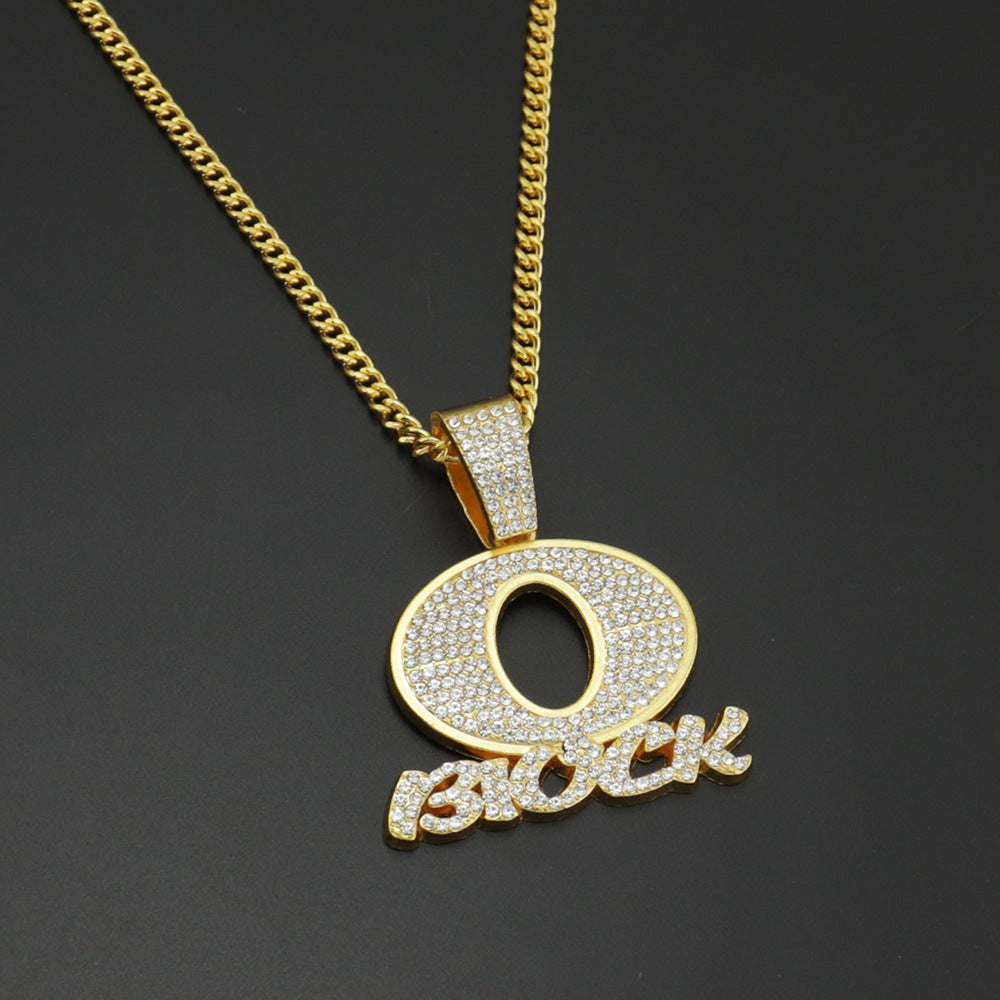 OBLOCK Diamond Letter Pendant Necklace