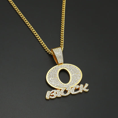 OBLOCK Diamond Letter Pendant Necklace