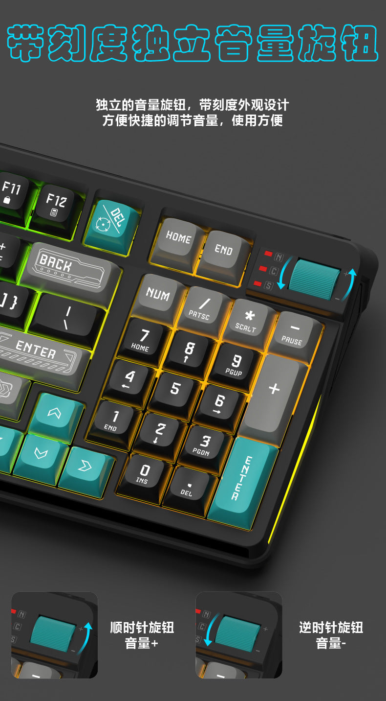 RGB Wired Gaming Keyboard with Wrist Rest – 98 Keys, Water-Resistant, USB