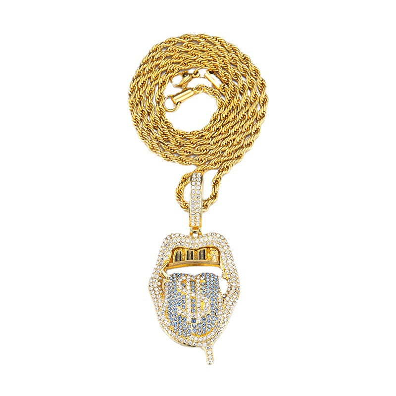 Diamond Skull Dollar Hip-Hop Pendant