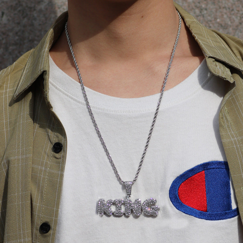Hip-Hop King Letter Pendant Necklace