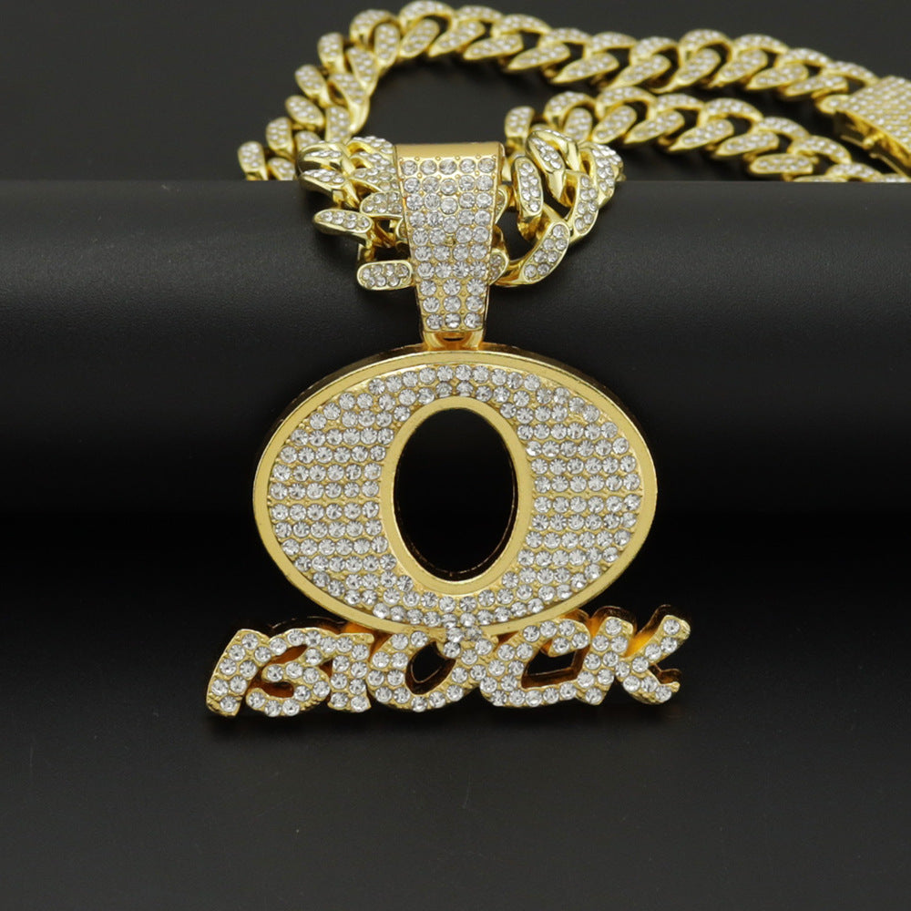 OBLOCK Diamond Letter Pendant Necklace