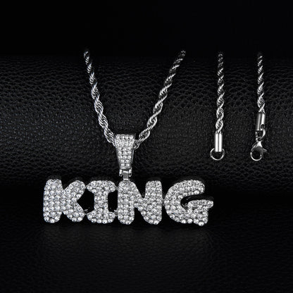 Hip-Hop King Letter Pendant Necklace
