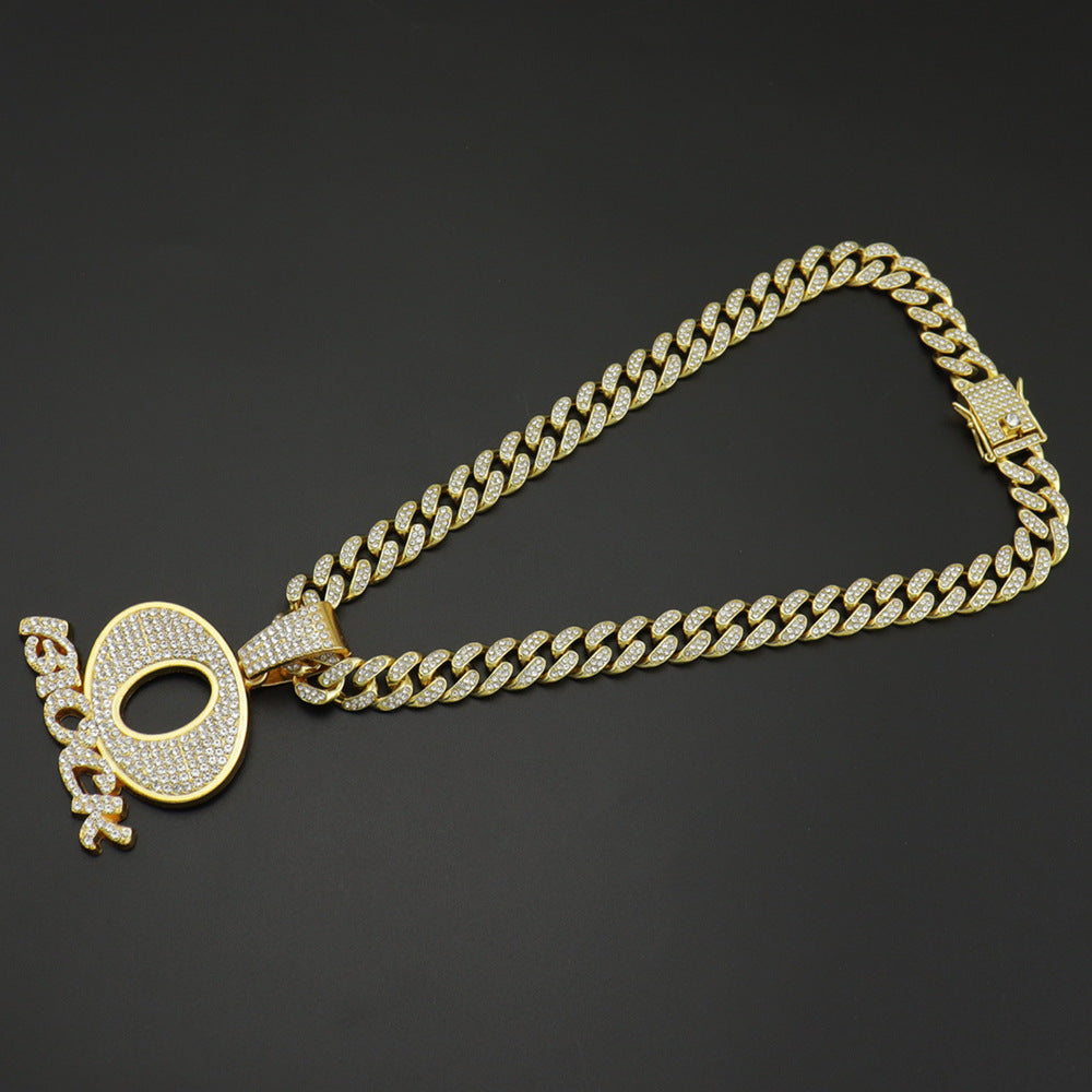 OBLOCK Diamond Letter Pendant Necklace