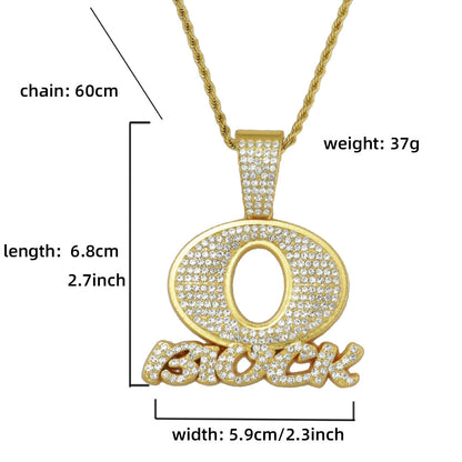 OBLOCK Diamond Letter Pendant Necklace