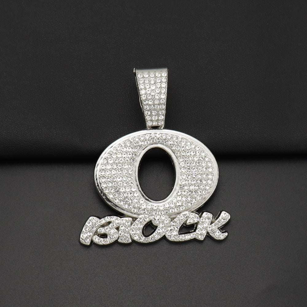 OBLOCK Diamond Letter Pendant Necklace