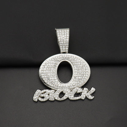 OBLOCK Diamond Letter Pendant Necklace