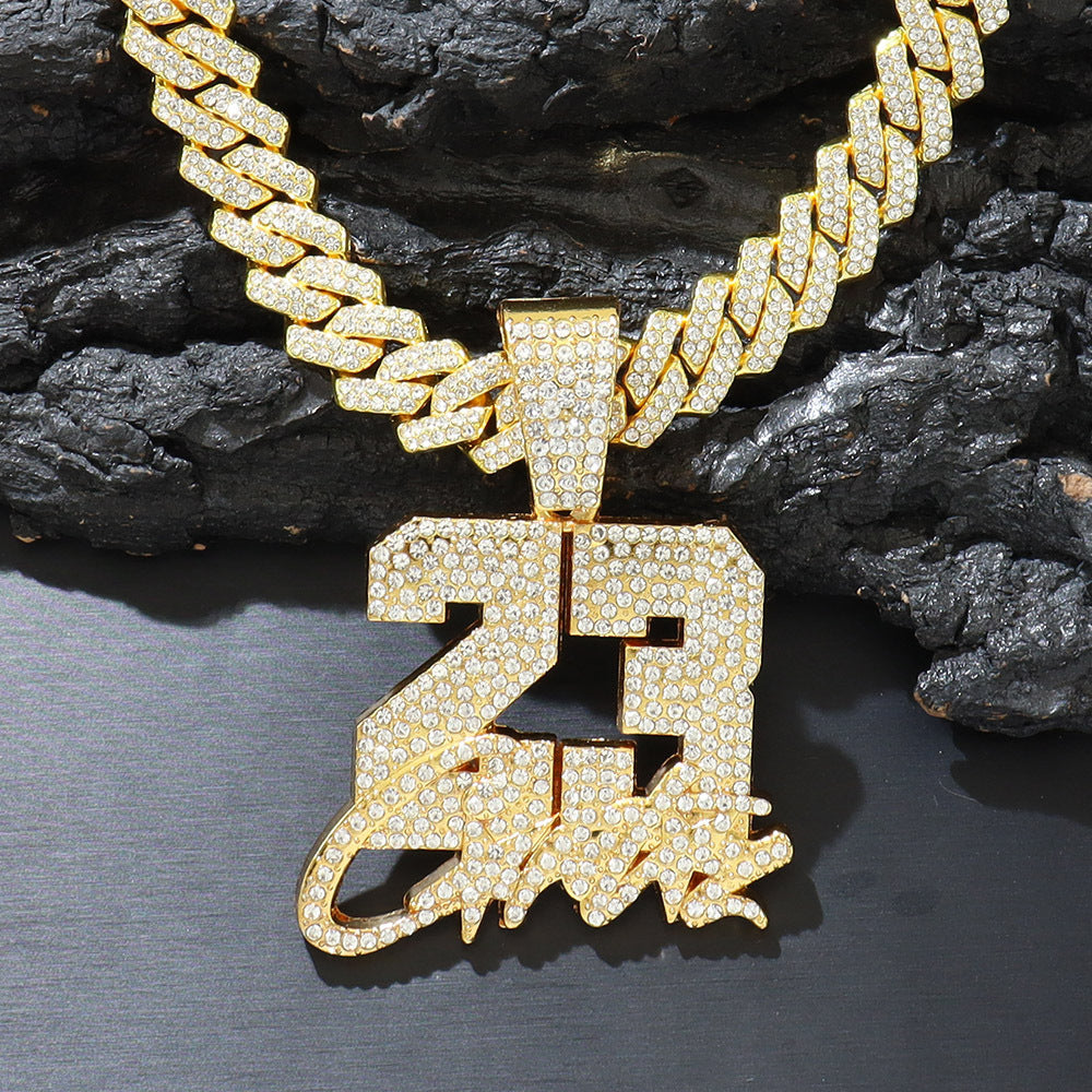 Hip-Hop No.23 Full Diamond Pendant Necklace