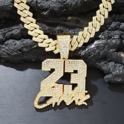 Hip-Hop No.23 Full Diamond Pendant Necklace