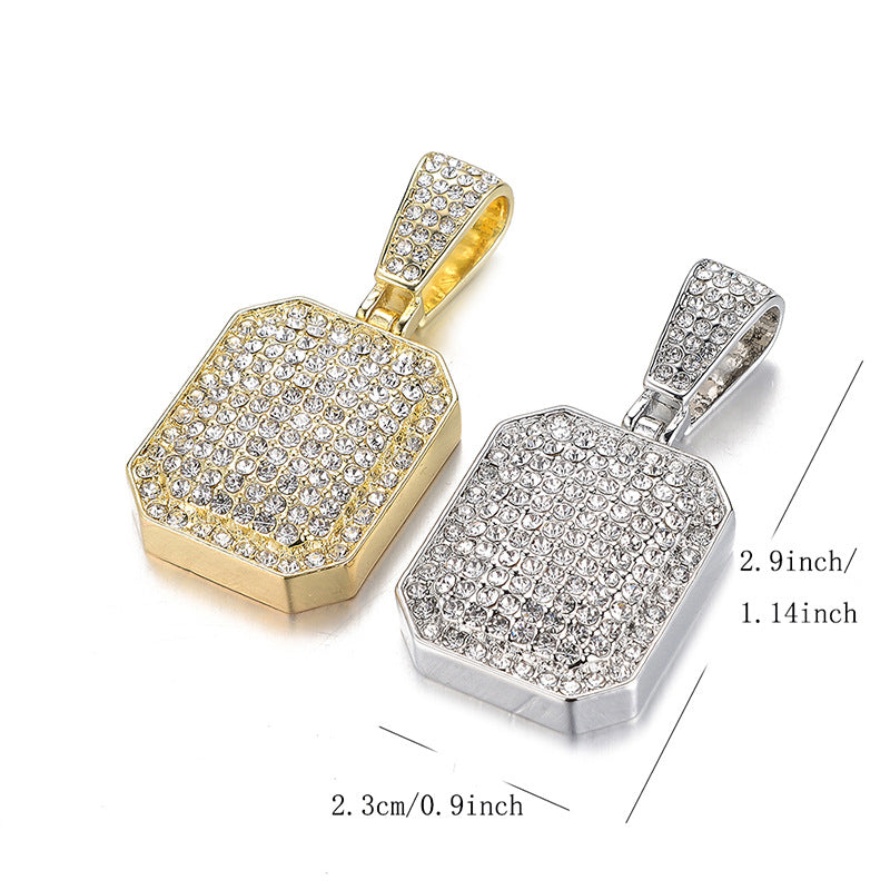 Hip-Hop Full Diamond Square Pendant