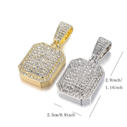 Hip-Hop Full Diamond Square Pendant