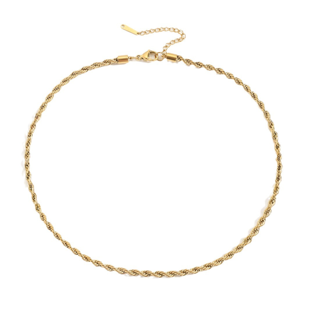Titanium Steel Twist Chain Necklace