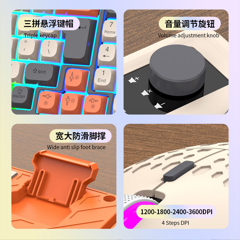 RGB Wired Gaming Keyboard and Mouse Set – 98-Key USB, RGB Backlight