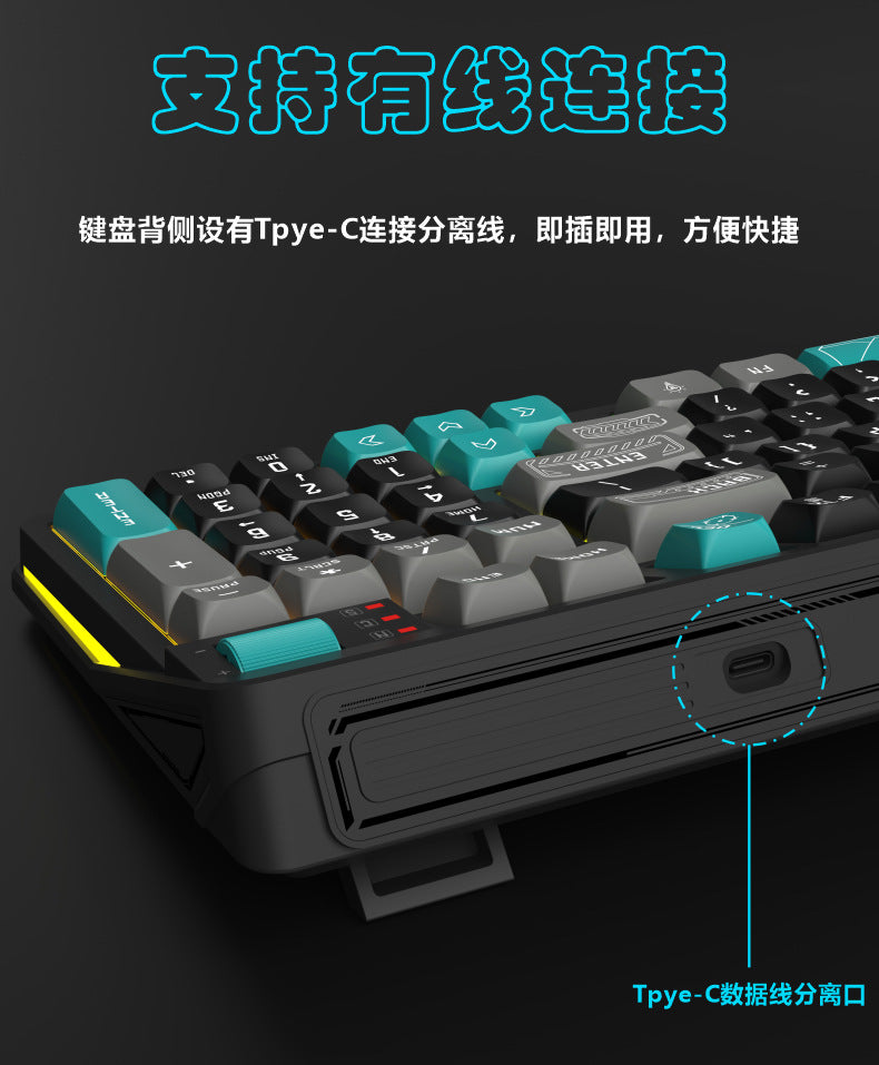 RGB Wired Gaming Keyboard with Wrist Rest – 98 Keys, Water-Resistant, USB