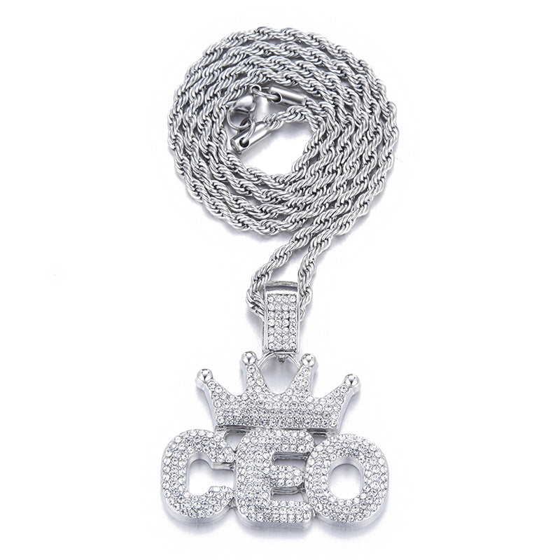 Crown CEO Full Diamond Hip-Hop Pendant