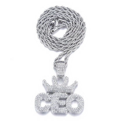 Crown CEO Full Diamond Hip-Hop Pendant