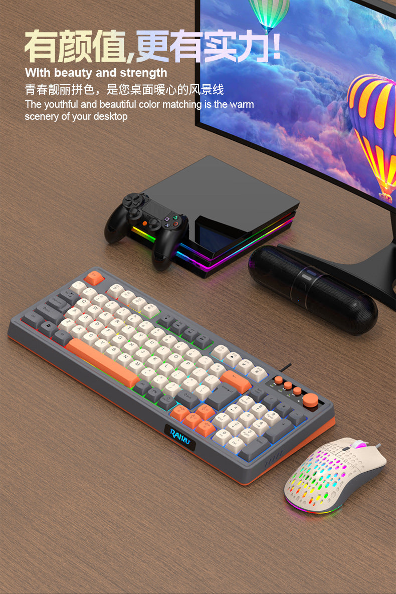 RGB Wired Gaming Keyboard and Mouse Set – 98-Key USB, RGB Backlight