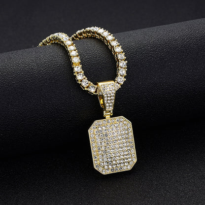 Hip-Hop Full Diamond Square Pendant