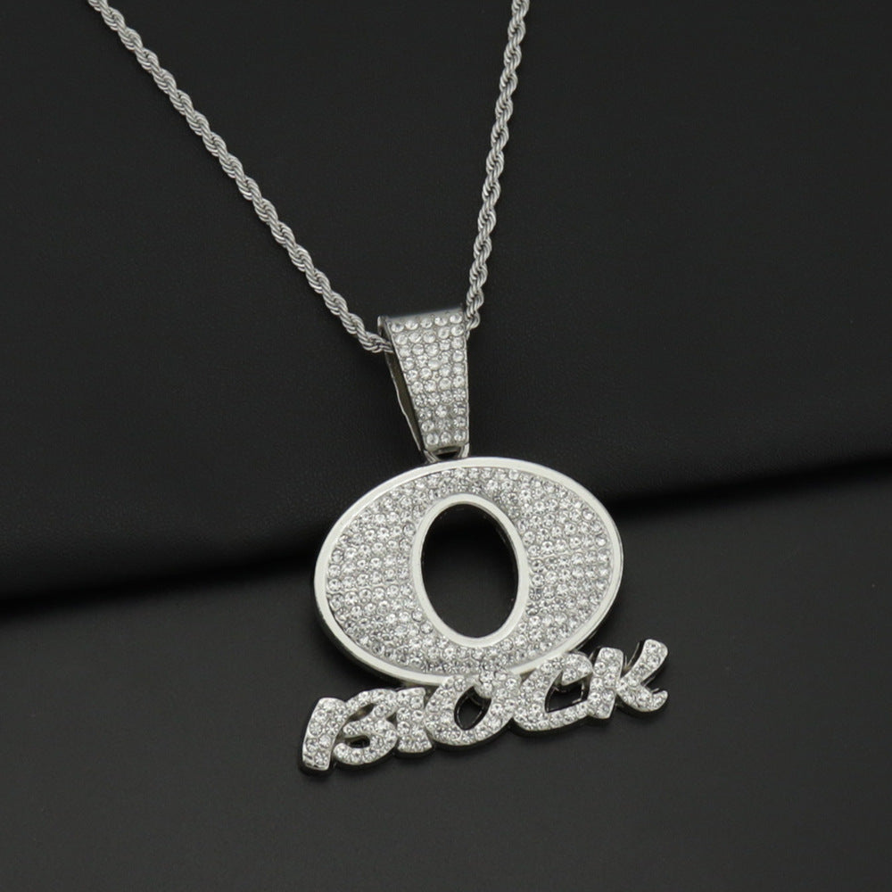 OBLOCK Diamond Letter Pendant Necklace