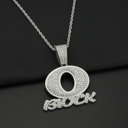 OBLOCK Diamond Letter Pendant Necklace