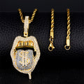 Diamond Skull Dollar Hip-Hop Pendant
