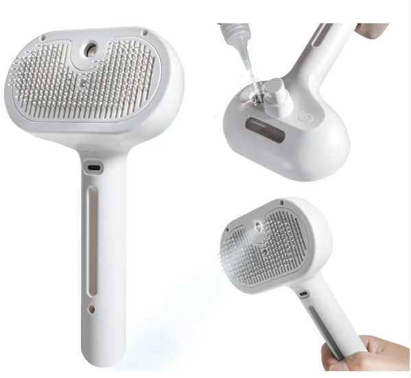 Pet Grooming Spray Brush with Built-In Water Tank – For Cats and Dogs